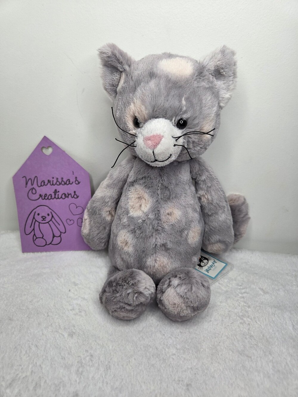 NWT Customized Jellycat Medium Bashful Cream Kitten "Perdita"